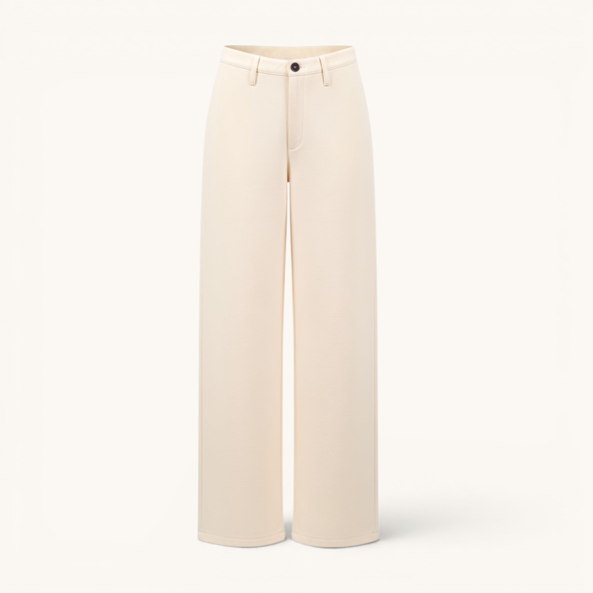 Numero 5 Pantalone jogurt Forte Forte 111029 in cotone rosa a gamba ampia con vita media ed elastico posteriore.