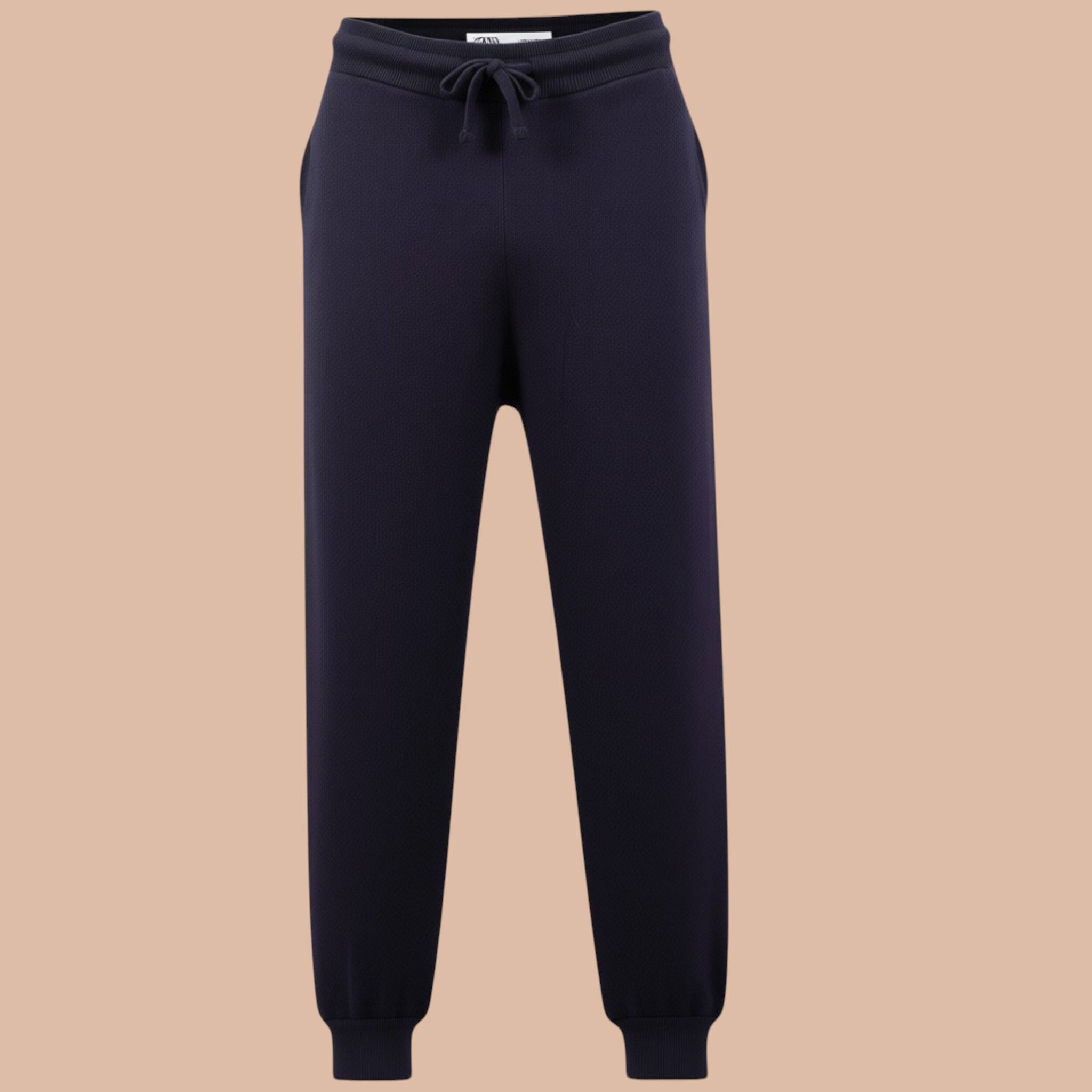 Numero 5 Pantaloni blu da uomo in 100% lana, con coulisse in vita e vestibilità regolare.